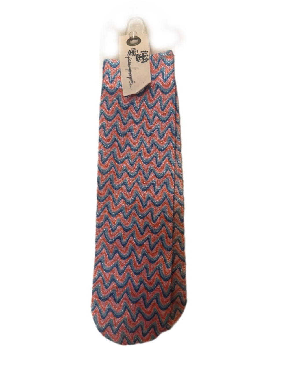 Free People NWT Wavy Chevron Knit Sheer Sparkling Socks